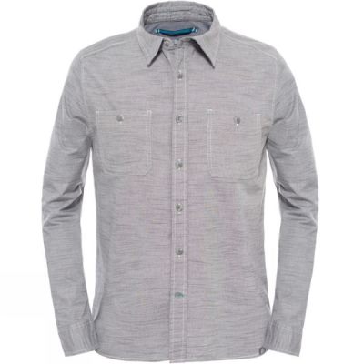 Camisa The North Face Manga Larga Montgomery Hombre Gris - Chile TIJ571346